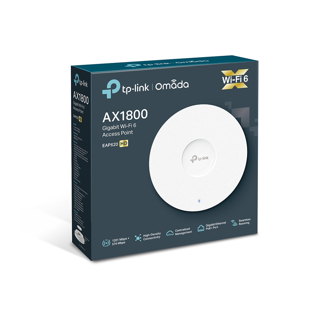 ACCESS POINT INALÁMBRICO DE MONTAJE EN TECHO DE DOBLE BANDA AX1800 AC OMADA TP-LINK EAP620 HD - ACCESS POINT INALÁMBRICO DE MONTAJE EN TECHO DE DOBLE BANDA AX1800 AC OMADA TP-LINK EAP620 HD -